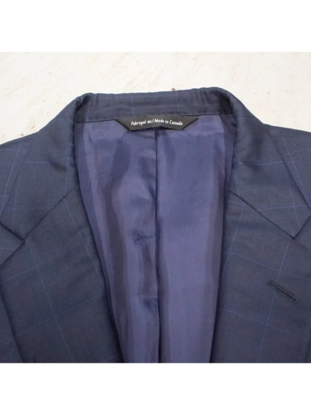 Coppley Blazer Windowpane Wool Sport Coat Blue 